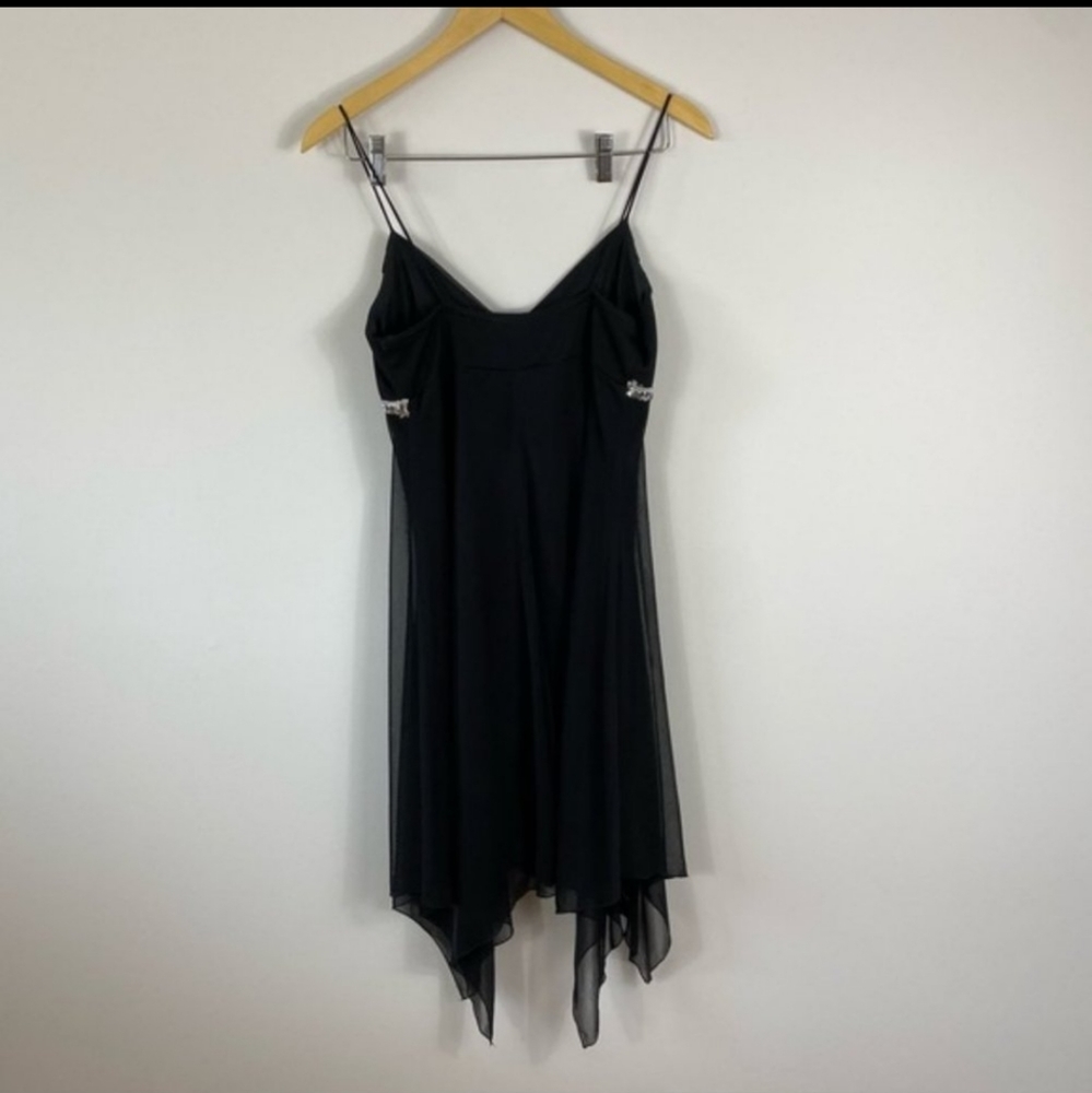 MARIPOSA Black and Silver Thin-Strap Midi Dress - Picture 4 of 10